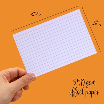 Extra Heavyweight 4x6 Inch Ruled Index Cards, Made of 92lb Weight Thick Paper Ruled Notecards, Double Sided Thick Flash Cards for Note-Taking, Studying, Ideal for School, Home and Office - 300 Count - style: 4X6IN - 300Count
