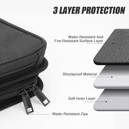Uquelic Accordion File Organizer Binder with Multi-Pockets, 13 Pockets | Expanding Folders with Handle and Labels, Portable Home Travel Safe Storage for Letter A4 Files and More (Black)