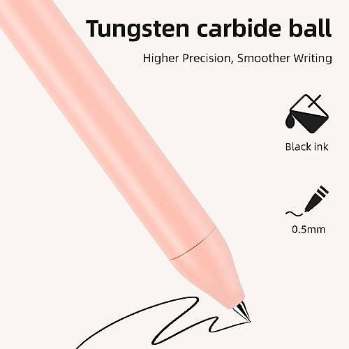 NUSIGN Gel Pens, 5 Pcs 0.5mm Retractable Quick Dry Black Ink Fine Point Rolling Ball Gel Pen, Smooth Writing No Bleed for Journaling Note Taking, Home School Office Supplies - color: Morandi-5pcs