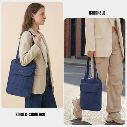 11-12.4 Inch Puffy Tablet Sleeve Bag for iPad A16 2025,iPad Air 11 inch M4 M3 M2 / Pro 11 inch M4 with Magic Keyboard, Samsung Galaxy Tab S10+, S9+, S9 FE+,S8+ 12.4" Fluffy Tablet Shoulder Bag(Blue) - color: Navy Blue