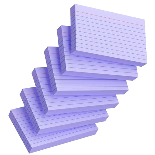 Index Cards 3x5 Inch, 300sheets, Flash Cards,Ruled Lined Purple Note Cards Paper For Studying, Schools Supplies, College, Office And Home Organization, Note Taking Supplies - color: Purple