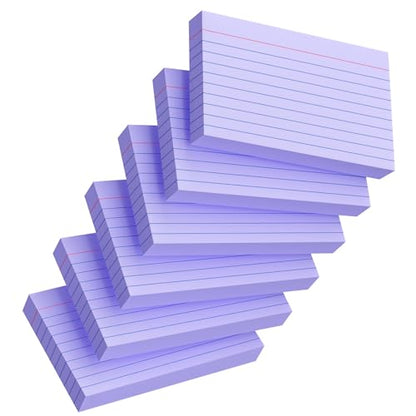 Index Cards 3x5 Inch, 300sheets, Flash Cards,Ruled Lined Purple Note Cards Paper For Studying, Schools Supplies, College, Office And Home Organization, Note Taking Supplies - color: Purple