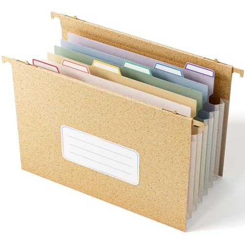 EcoStash Wheat Straw Expanding Hanging File Folders,1.2" Accordion Pockets File Organizer, Large Capacity, Letter Size for Filing Cabinet, 100% BPA Free, Return to Nature, Healthy Living- Wheat Yellow - color: Wheat Yellow, style: 1 pack