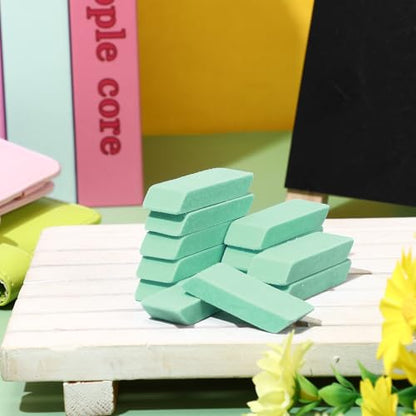 12 Count Green Pencil Erasers Rectangular Rubber Eraser Bulk for Bag Supplies Gift Teacher Student - color: Green