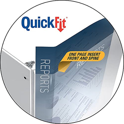 Stride 87030 QuickFit D-Ring View Binder, 2-Inch Capacity, 8 1/2 x 11, White