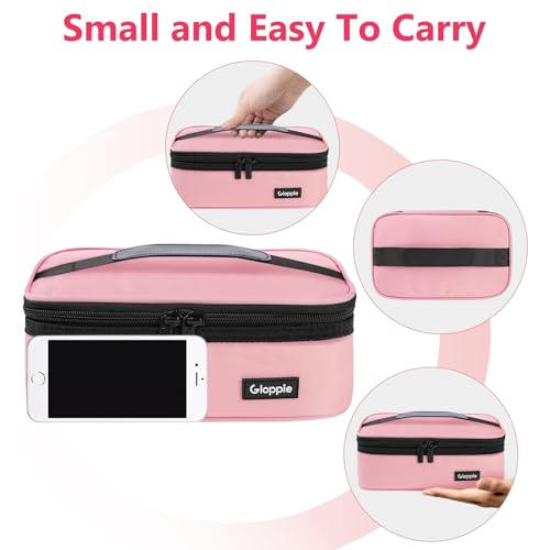 Gloppie Small Lunch Bag - Insulated Lunch Box, Mini Lunchbox Lunch Cooler Bag, Petty Food Containers, Snack Bag, for Adult, Pink - color: Pink