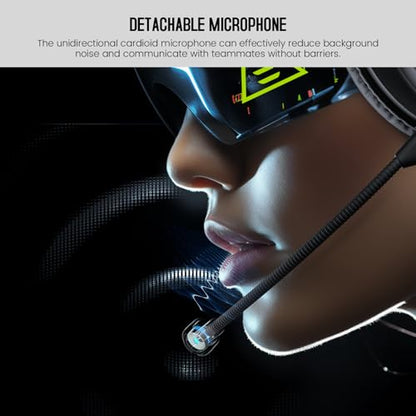 EKSA E900 Headset with Microphone for PC, PS4,PS5, Xbox - Detachable Noise Canceling Mic, 3D Surround Sound, Wired Headphone for Gaming, Computer, Laptop, 3.5MM Jack - color: Black-Sliver
