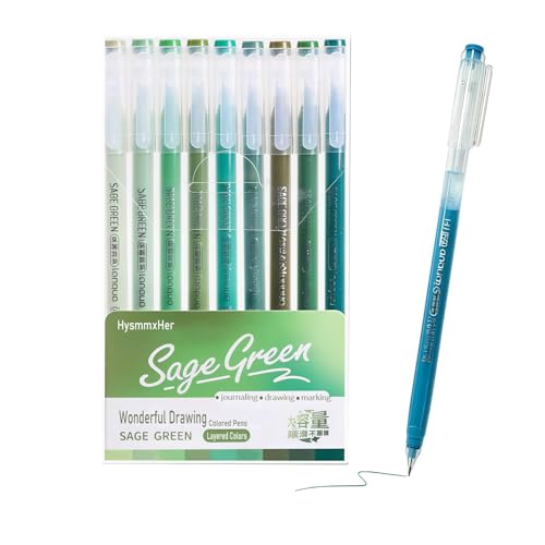 9 Colored Gel Pens Set, 0.6mm Fine Point for Black Paper & White Paper, Pens for Journaling, Adult Coloring Books, Bible, Drawing, Note Taking, Art & Journaling Supplies（Foggy Forest） - color: Foggy Forest