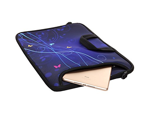 14-Inch Neoprene Laptop Shoulder Messenger Bag Case Sleeve for 13 13.3 14 14.1" Inch Notebook/Chromebook (Blue) - color: Blue