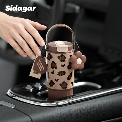 26oz Insulated Water Bottle with Dual Lid, Aesthetic Chocolate Brown Tumbler, 316 Stainless Steel Coffee Mug, Leakproof Minimalist Cup, 24H Cold, Earth Tone Gift for Her, Office Ready - color: Chocolate