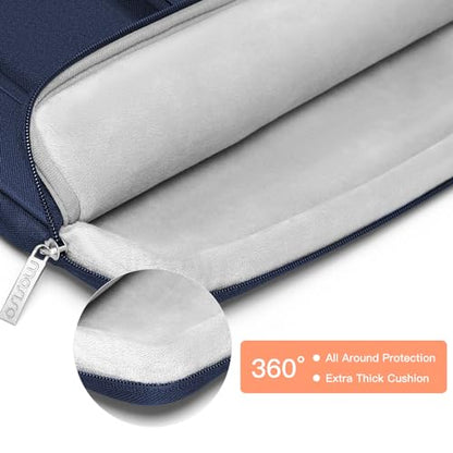 MOSISO 360 Protective Laptop Case 16 inch,15-15.6 inch Laptop Sleeve | Compatible with MacBook Pro 16,HP Acer Dell Lenovo ASUS,Side Open Bag with 2 Raised&1 Flapover Pockets, Navy Blue - color: Navy Blue, size: 16 inch