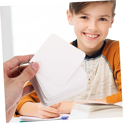 1set Blank Flash Cards Rings Single Hole Punched Notecards for Studying Note Taking Diy Projects and Games Smooth Surface for Easy Writing and - size: 7.80X7.80X0.01CM