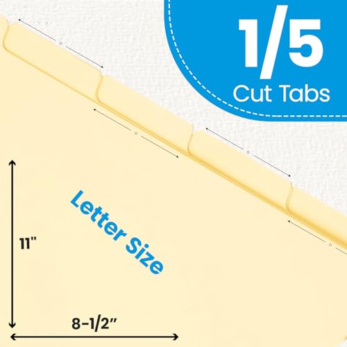 Oxford Manila Index Dividers - Durable 3 Ring Binder Dividers with 5 Tabs 1/5 Cut - Made from 10% Recycled Fiber - Ideal for Organizing Office, School, and Home Documents - Letter Size - 250 Count - size: 250 Count (Pack of 1)