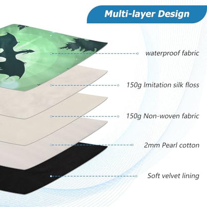 Cute Laptop Sleeve 13 inch Forest Dragon Starry Sky Dragon Green Laptop Cover for Women's 14 inch Waterproof Tablet Bag - color: Forest Dragon Starry Sky Dragon Green