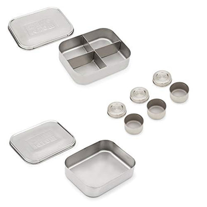 Bits Kits Bento Box Lunch and Condiment Containers Bundle, Stainless Steel | For Kids & Adults | Easily Fits In Lunchboxes | Durable Stainless Steel | Dishwasher Safe | Full Lunch Set | On The Go - style: Set of 3