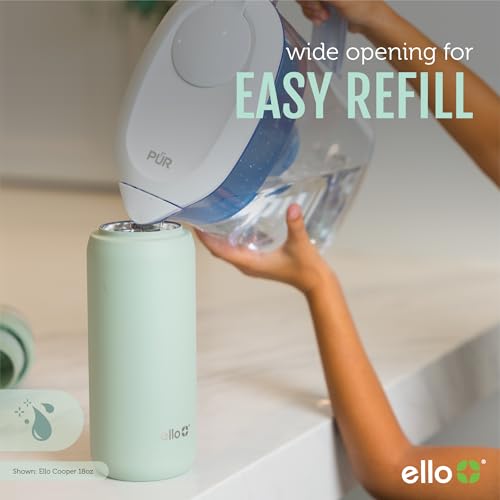 Ello Cooper 18oz Kids Stainless Steel Water Bottle with Straw and Carry Handle, Double Walled and Vacuum Insulated Metal, Leak Proof Locking Lid with Soft Silicone Spout, Reusable, BPA Free, Gray - color: Gray, size: 18 Ounces
