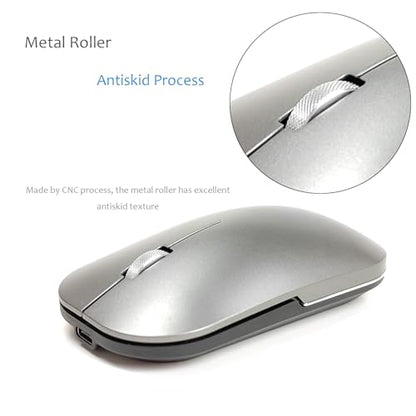 Bluetooth Wireless Mouse for MacBook/Windows/Android Tablet/iPad/Mac/Laptop/PC/Computer,Rechargeable Dual Mode(BT5.2 & 3.0 & 2.4G USB) Silent Mouse for Desktop/Notebook/Computer