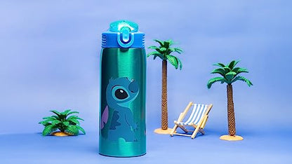 Zak Designs Disney Lilo and Stitch Water Bottle for Travel and At Home, 19 oz Vacuum Insulated Stainless Steel with Locking Spout Cover, Built-In Carrying Loop, Leak-Proof Design (Stitch) - color: Lilo And Stitch