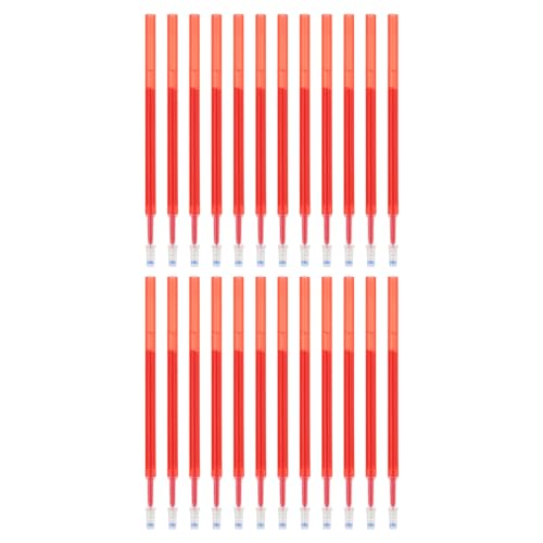 PATIKIL Erasable Gel Pen Refills, 24 Pcs Gel Ink Pens Refills Press Click Pen Fine Point 0.5mm Retractable Pens for Planner Writing Painting, Red - color: Red
