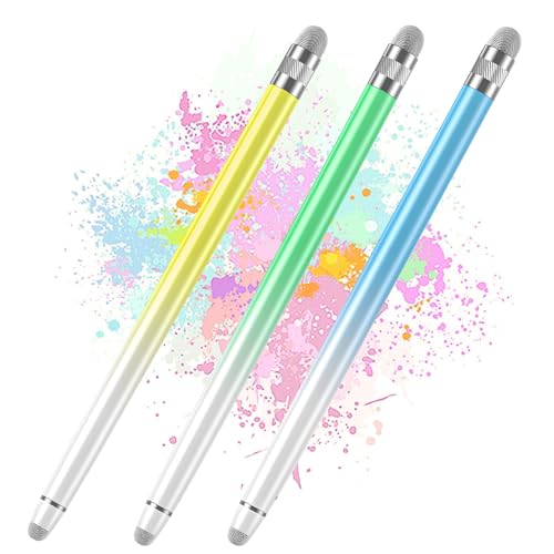 Bopomofo 3PCS Stylus Pen for Touchscreen,High Sensitivity & Precision | Metal Barrel,Fiber Tip,No Charging,Compatible with iPhone iPad Android Microsoft Surface Nintendo Switch Touch Screen - color: Blue/Green/Yellow