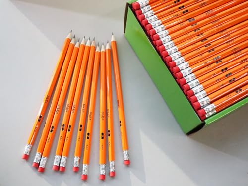 S & E TEACHER'S EDITION #2 Pencils, Pre-sharpened HB Lead Bulk Box – 200 Pack Yellow Woodcase Pencils with Erasers, Ideal for Standardized Tests, Classroom & Home – No. 2 Pencil Back to School