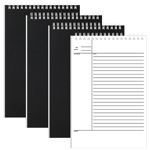 Cholemy 4 Pack Steno Notebooks, 6x9 Inches, 320 Sheets (80 Sheets/pad) Notes Notebook Top Spiral Ruled Writing Pads for School Office Business Students Teachers & Note Taking