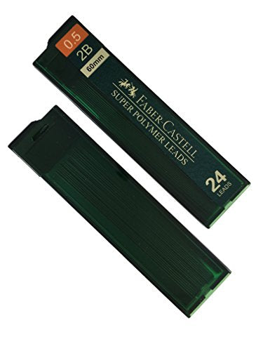 Faber-Castell 0.5mm 2B Mechanical Pencil Refills (96 Leads, 4 Tubes of 24 Leads Each)