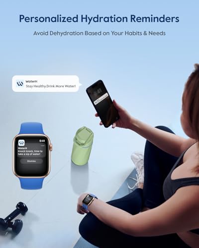 WaterH BOOST Smart Water Bottle Tracker with Reminder to Drink Water, 24oz | BPA-Free Double Wall Vacuum Insulated Stainless Steel, Leakproof, Smart App Tracking, Fits Cup Holders, Wide Mouth for School - color: Green, size: 24 Ounces