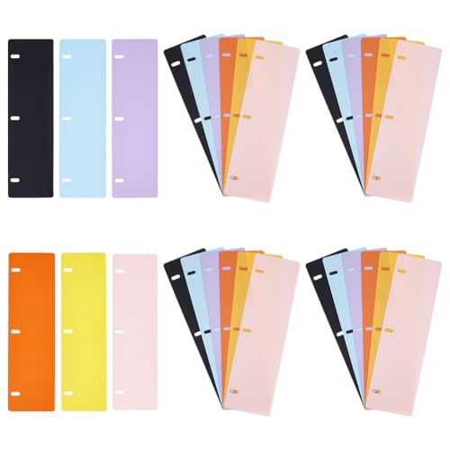 FINGERINSPIRE 30Pcs Mini Binder Divider Snap-in Bookmark, 278x80mm/10.94x3.15inch 6Colors 3 Ring Binder Notebook Divider Removable Plastic Loose Leaf Dividers for Notebook Planner
