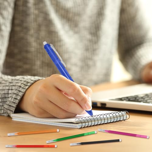 0.5 mm Erasable Gel Ink Pen Refills Compatible with Frixion Friction, 8 Colors Smooth Writing Multicolor Retractable Fine Point Pen Refill for School Office Home Art Drawing Writing and Planner (16)