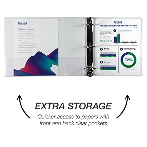 Samsill Durable 3 inch 3 Ring Binder, D Ring Binder, 100% Recycled Chipboard, White, 12 Pack - color: White, size: 12 Pack, style: 3 Inch