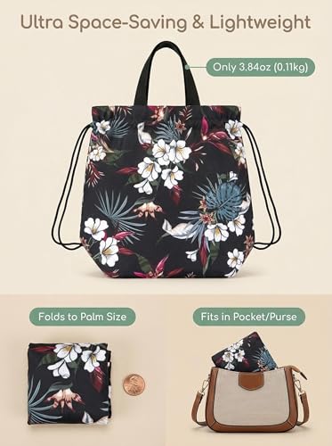 Double-Handle Lunch Bag, Insulated Waterproof Reusable Tote for Women/Students, Fits 2 Bento Boxes + Water Bottle - Ideal for School/Office/Picnic(European Lily) - color: European Lily