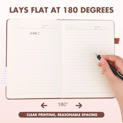 Aodaer 12 Set Lined Notebook Journals with Pens A5 Notebooks 100 GSM College Ruled Hardcover Notebook PU Leather Notepad with Pen Holder for Office School, 5.7 x 8.3 Inches, Deep Multicolor - color: Deep Multicolor