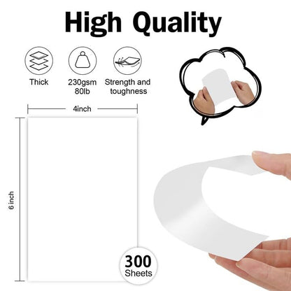 Goefun 300 Pack White Blank Index Cards 4x6 Thick Paper 80lb | Goefun Heavyweight CardStock Unlined Notecards for Postcards, Photo Paper, Recipe Cards - color: white, size: 4x6-300pack