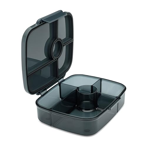 Yumbox Go Leakproof Bento Lunch Box, 5 Compartments, Charcoal Gray | Deep Portioned Tray | Removable Silicone Gasket | Lightweight Construction | Fits Most Lunch Bags | Easy-Clean Design - color: Charcoal Gray
