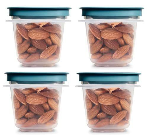 Container 0.5-Cup Flex & Seal Leak Proof Lids Food Storage Set, Teal, Clear Meal Prep Flex Containers, 4 Piece Bundle Set - size: 0.5 Cup