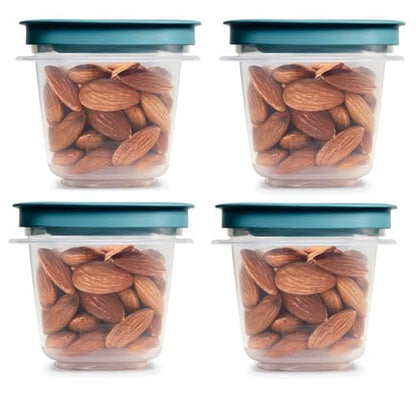 Container 0.5-Cup Flex & Seal Leak Proof Lids Food Storage Set, Teal, Clear Meal Prep Flex Containers, 4 Piece Bundle Set - size: 0.5 Cup