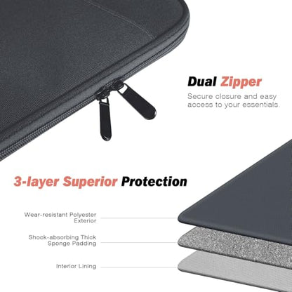 MoKo 9-11 Inch Tablet Sleeve Bag Carrying Case with Accessory Pocket | Fits iPad Air 11-inch M4, iPad Pro 11-inch M5, iPad A16 11-inch, iPad 10/9/8/7th and Tab S9/S8 11-inch, Dark Gray - color: Dark Gray, size: 9-11 Inch