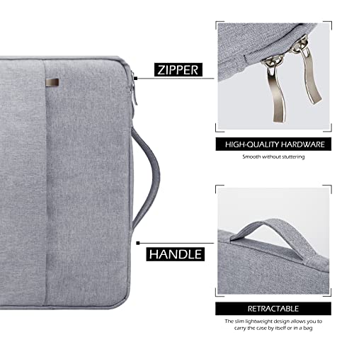 15 Inch Laptop Sleeve Case Carrying Bag Compatible with MacBook Air 15 inch M4 M3 M2/Pro 15 A1707 A1990, Waterproof Chromebook Cover Computer Zipper Pouch with Handle Pocket, Gray - color: Gray, size: 15"-15.4"