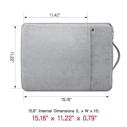 RAINYEAR 15.6 inch Laptop Sleeve Carrying Case with Handle & Pocket, Gray | Protective Padded Polyester Laptop Sleeve Case Briefcase Compatible with 15.6 Inch Notebook Computer Chromebook - color: Gray, size: 15.6"