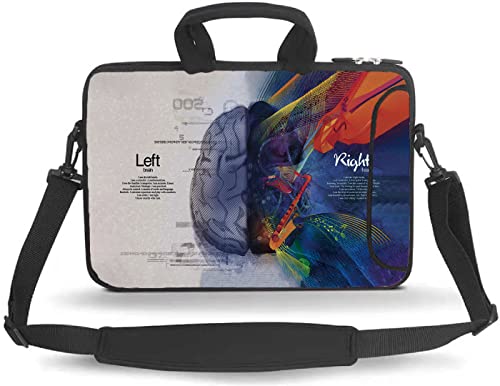 11 11.6 12 12.5 13 inches Case Laptop/Chromebook/Ultrabook/Notebook PC Messenger Bag Tablet Travel Case Neoprene Handle Sleeve with Shoulder Strap(Left Right Brain) - color: Left Right Brain, size: 11-13.3 inch