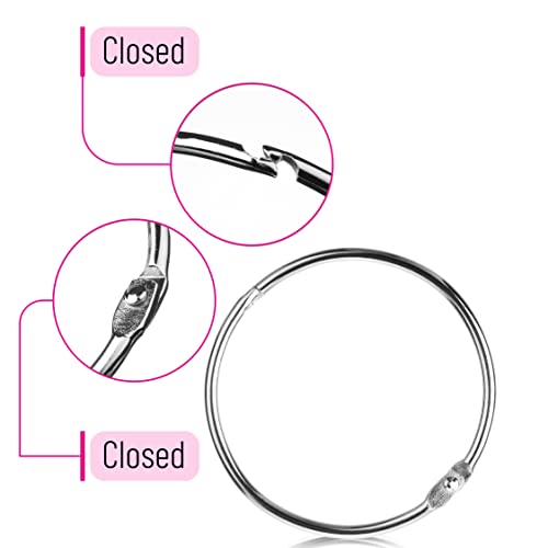 Mr. Pen- Loose Leaf Binder Ring, 3 Inch, 24 Pack | Metal Loose Leaf Binder Book Rings for Books and Index Cards, Scrapbook, Keychains, School, Home, Office, Silver - color: Silver, size: 3", 24 Pack