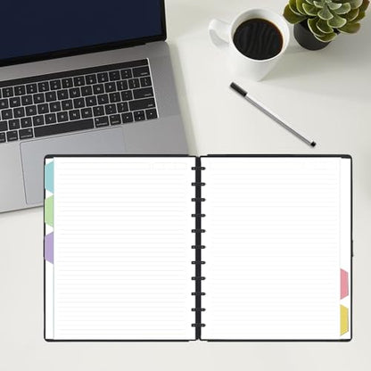 Letter Size Lined Paper for A4 Binder - 100 Sheets/200 Pages,11 Disc Discbound Loose Leaf Paper Line Refills, 5 Sheets Dividers, 8.5" x 11",College ruled