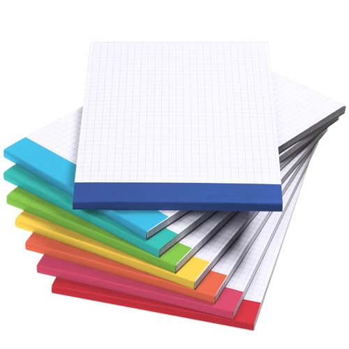 Jetec 16 Pcs Small Graph Paper Notepad 5 x 8 Inch Mini Notebook Double Sided Memo Pads Back to School Supply Pocket Notepad Assorted Colors 50 Sheets Graph Paper Notebook (Colorful)