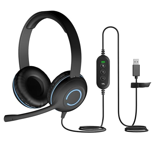 Cyber Acoustics USB Stereo Headset (AC-5008-80) – Durable, Crisp, and Clear Communication in Classrooms and at Home - 80 Pack - size: 80 Pack