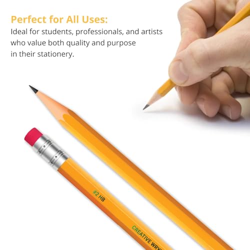 Wood-Cased #2 Pencils 12 Pack, Pre-sharpened, HB Lead for Classroom, Office, and Drawing, Eco-Friendly, Break-Resistant, Smooth Writing, Yellow