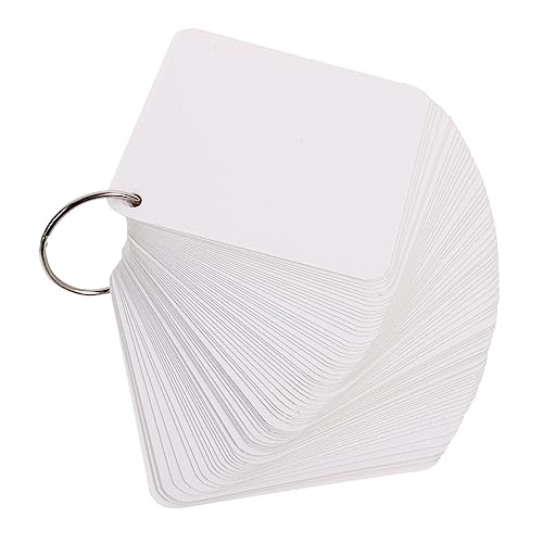 Holibanna 1 Set Blank Flash Cards with Binder Rings Pre Hole Punched Notecards for Studying Multipurpose Cards for Projects and Lightweight for Easy Carrying - size: 9.8X9.8X0.01CM
