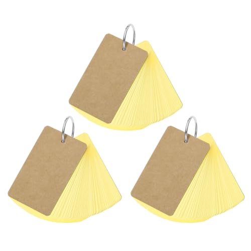YOKIVE 150 Pcs Blank Flash Cards for Studying, Index Note Cards with Ring, Easy Flip, Great for Studying Bookmark Learning (Yellow, 3.5 x 2-Inch) - color: Yellow
