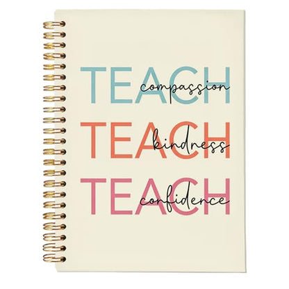 Teacher Notebook, Teacher Appreciation Gifts Journal For Women, Compassion Kindness Confidence Motivational Teach Love Inspire Notebooks, 5.5x8.3 Inch - color: Teach