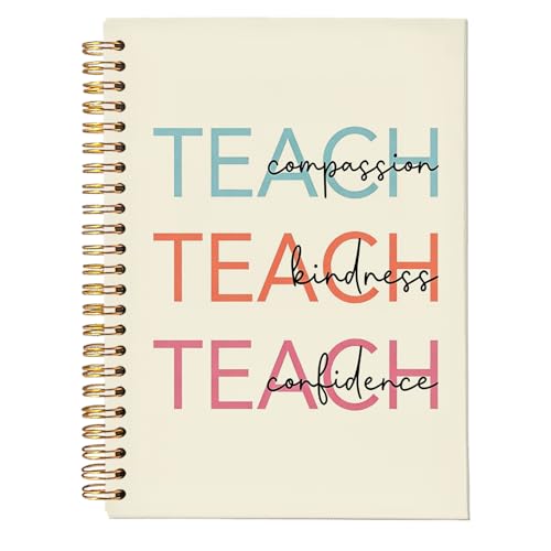 Teacher Notebook, Teacher Appreciation Gifts Journal For Women, Compassion Kindness Confidence Motivational Teach Love Inspire Notebooks, 5.5x8.3 Inch - color: Teach